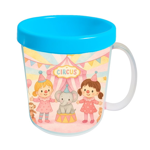 Caneca Acrílica Infantil Personalizada Palhacinhas Aquarela - Imagem 2