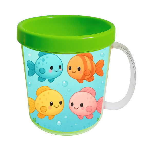 Caneca Acrílica Infantil Personalizada Peixinhos Baby - Imagem 4