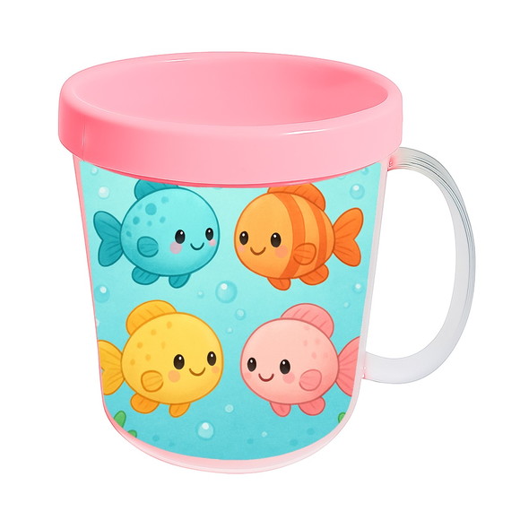 Caneca Acrílica Infantil Personalizada Peixinhos Baby - Imagem 3