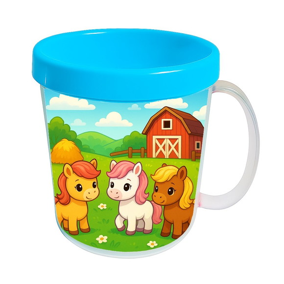 Caneca Acrílica Infantil Personalizada Pôneis - Imagem 2