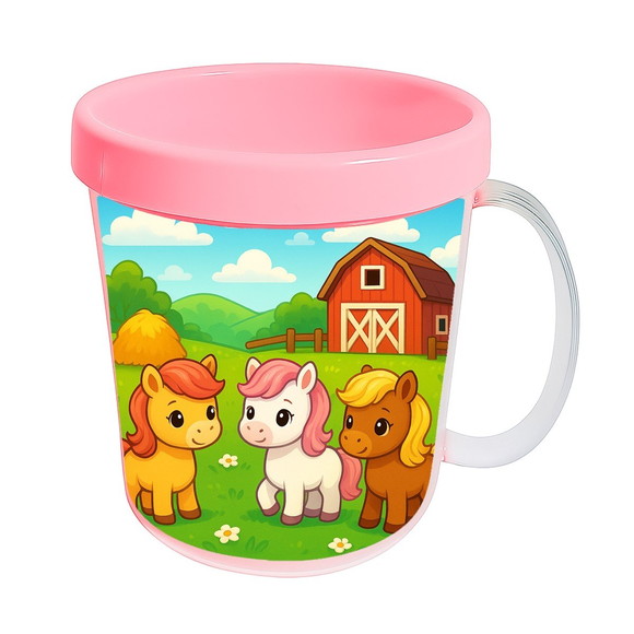 Caneca Acrílica Infantil Personalizada Pôneis - Imagem 3