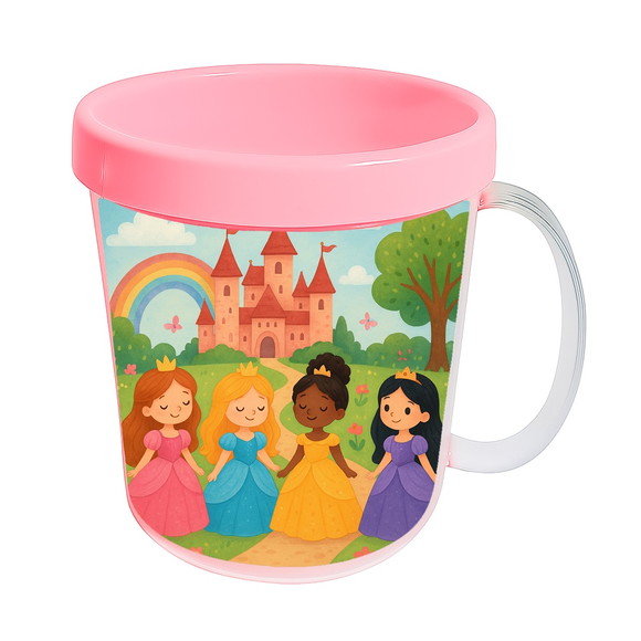 Caneca Acrílica Infantil Personalizada Princesas Encantadas - Imagem 3