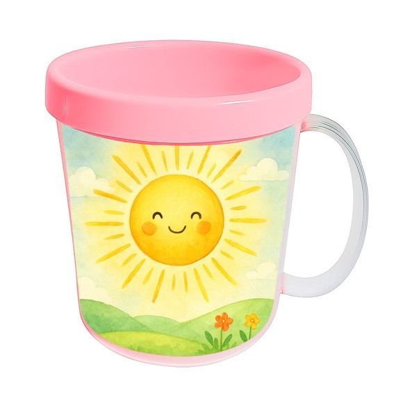 Caneca Acrílica Infantil Personalizada Raio de Sol Aquarela - Imagem 3