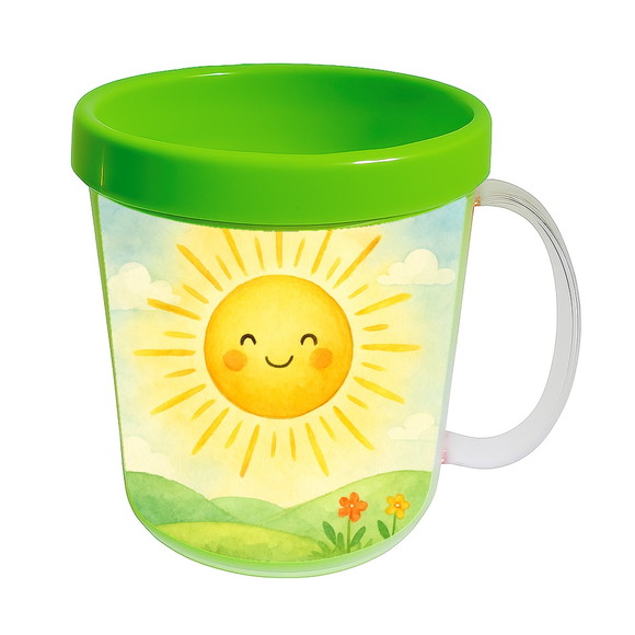 Caneca Acrílica Infantil Personalizada Raio de Sol Aquarela - Imagem 4