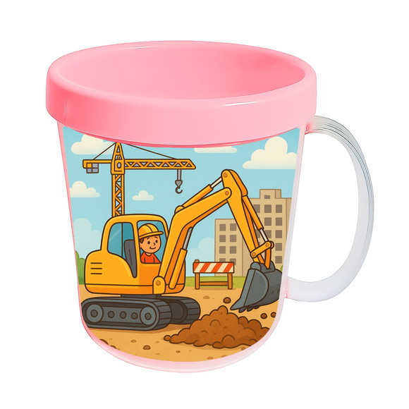 Caneca Acrílica Infantil Personalizada Retroescavadeira - Imagem 3
