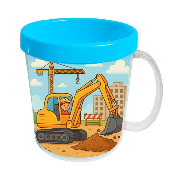 Caneca Acrílica Infantil Personalizada Retroescavadeira - Imagem 2