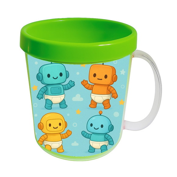 Caneca Acrílica Infantil Personalizada Robôs Baby - Imagem 4
