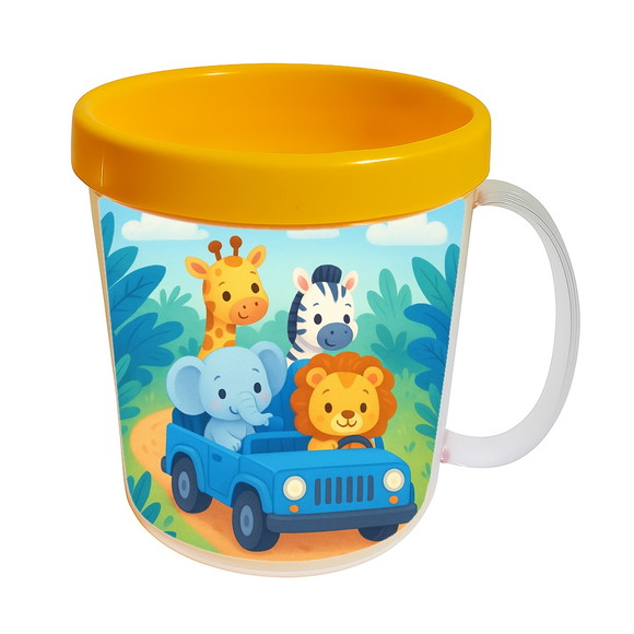 Caneca Acrílica Infantil Personalizada Safari Azul