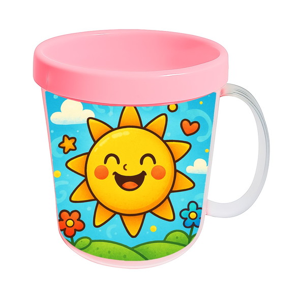 Caneca Acrílica Infantil Personalizada Sol Sorridente - Imagem 3