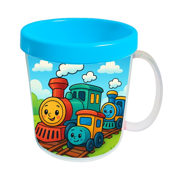 Caneca Acrílica Infantil Personalizada Trens Antigos - Imagem 2