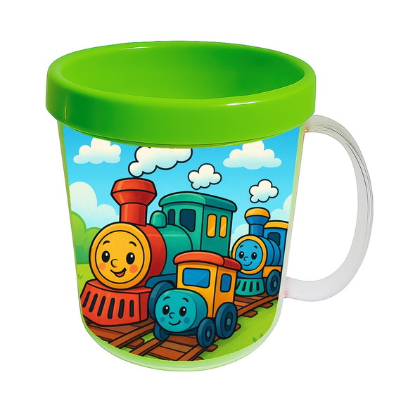 Caneca Acrílica Infantil Personalizada Trens Antigos - Imagem 4