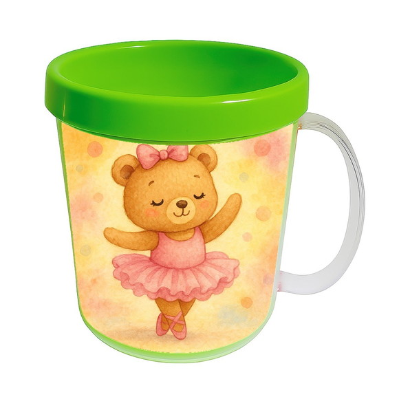 Caneca Acrílica Infantil Personalizada Ursinha Bailarina - Imagem 4