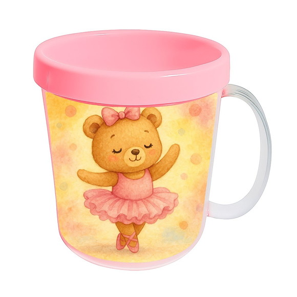 Caneca Acrílica Infantil Personalizada Ursinha Bailarina - Imagem 3