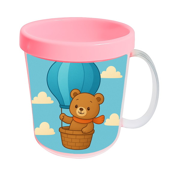 Caneca Acrílica Infantil Personalizada Ursinho Baloeiro - Imagem 3