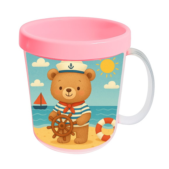 Caneca Acrílica Infantil Personalizada Ursinho Marinheiro - Imagem 3