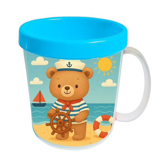 Caneca Acrílica Infantil Personalizada Ursinho Marinheiro - Imagem 2