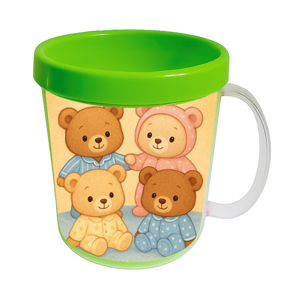 Caneca Acrílica Infantil Personalizada Ursinhos de Pijama - Imagem 4