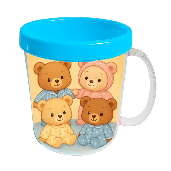 Caneca Acrílica Infantil Personalizada Ursinhos de Pijama - Imagem 2
