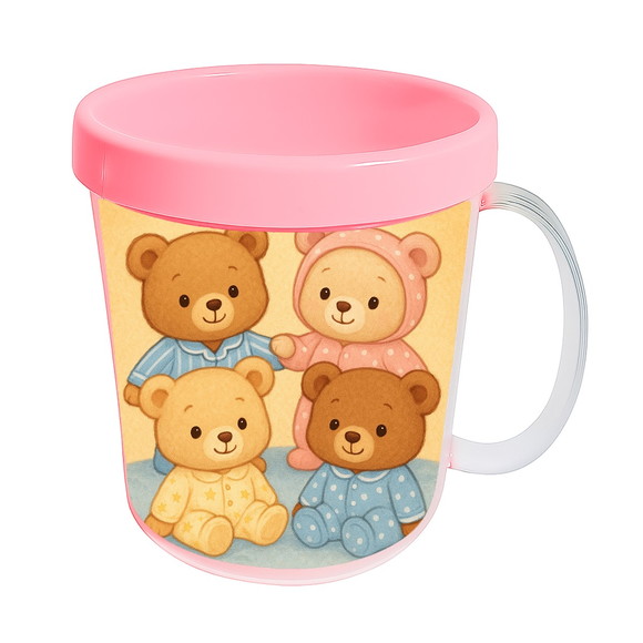 Caneca Acrílica Infantil Personalizada Ursinhos de Pijama - Imagem 3