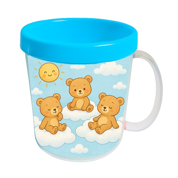 Caneca Acrílica Infantil Personalizada Ursinhos na Nuvem - Imagem 2