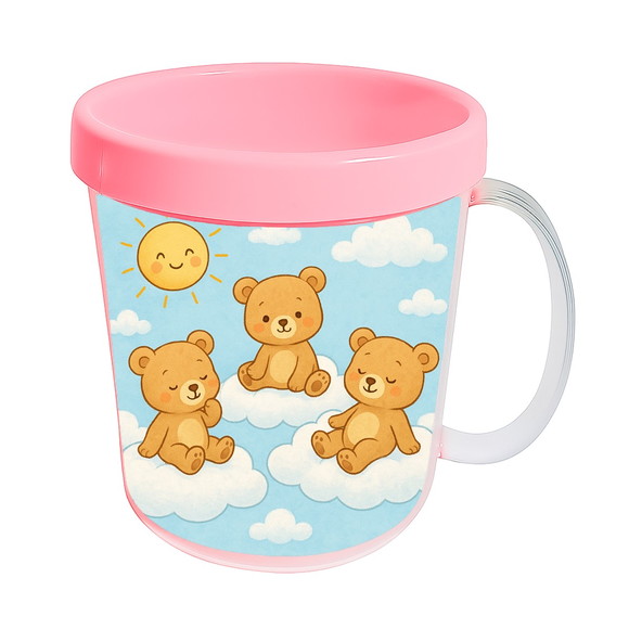 Caneca Acrílica Infantil Personalizada Ursinhos na Nuvem - Imagem 3