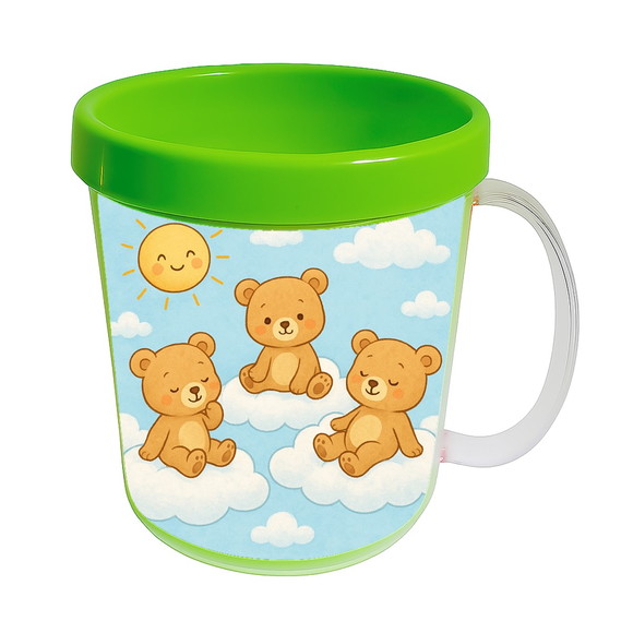 Caneca Acrílica Infantil Personalizada Ursinhos na Nuvem - Imagem 4