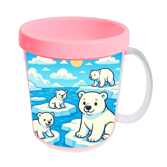 Caneca Acrílica Infantil Personalizada Ursos Polares - Imagem 3