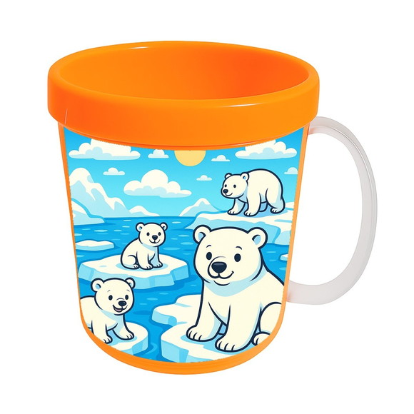 Caneca Acrílica Infantil Personalizada Ursos Polares - Imagem 5