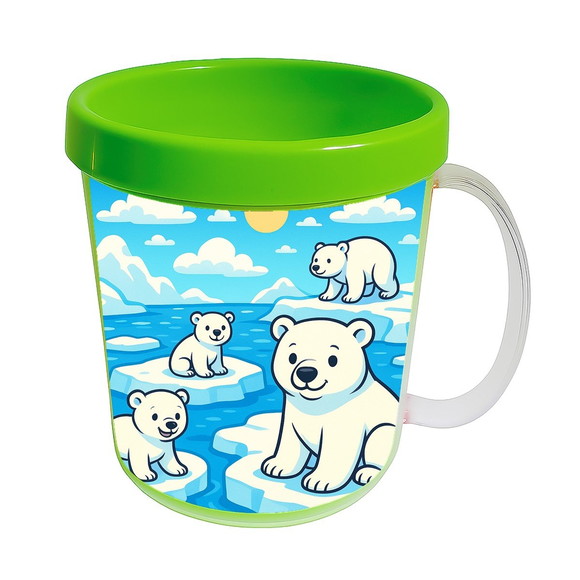 Caneca Acrílica Infantil Personalizada Ursos Polares - Imagem 4