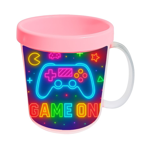 Caneca Acrílica Infantil Personalizada Video Game Neon - Imagem 3