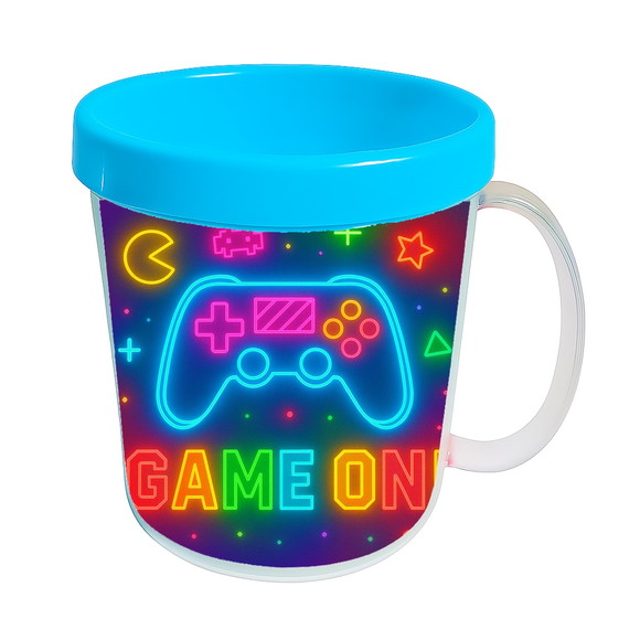 Caneca Acrílica Infantil Personalizada Video Game Neon - Imagem 2