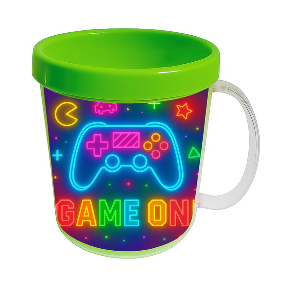Caneca Acrílica Infantil Personalizada Video Game Neon - Imagem 4