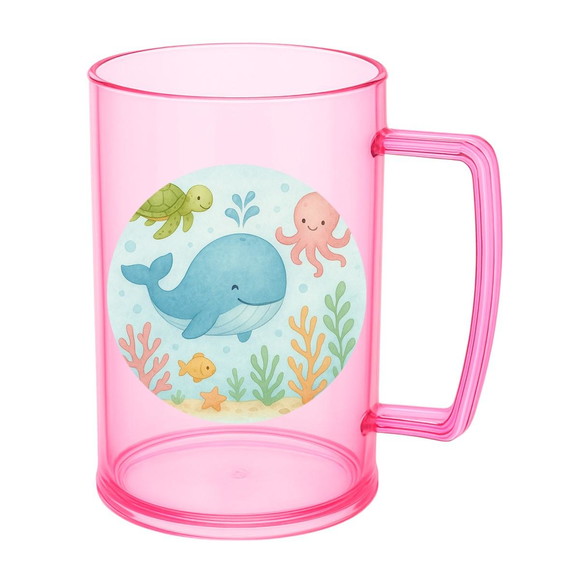 Caneca de Chopp Infantil Personalizada Baleia Aquarela - Imagem 3