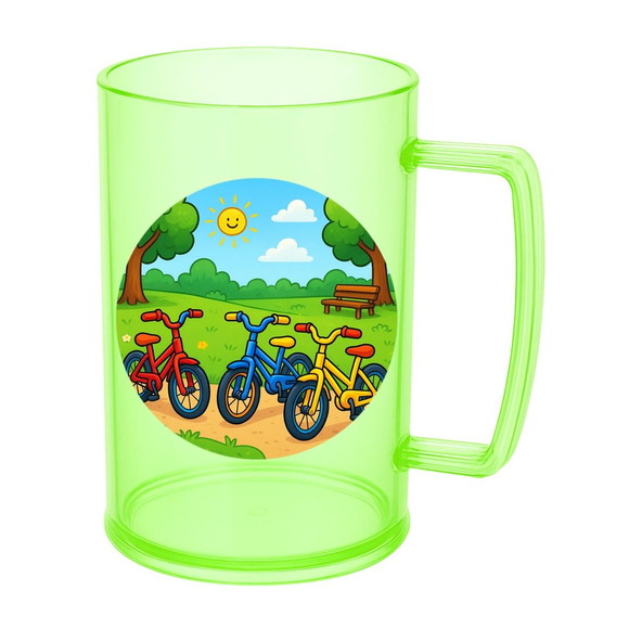 Caneca de Chopp Infantil Personalizada Bicicletas Coloridas - Imagem 4