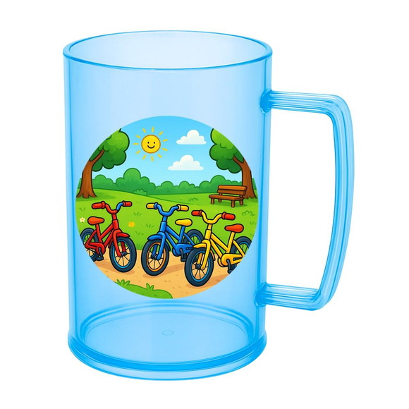 Caneca de Chopp Infantil Personalizada Bicicletas Coloridas - Imagem 2