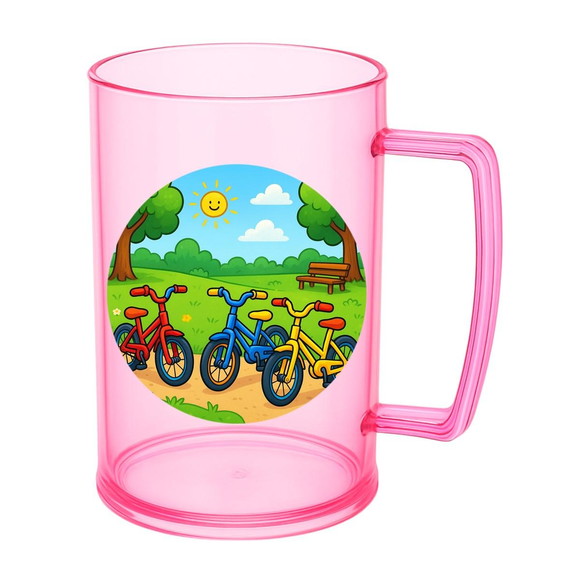Caneca de Chopp Infantil Personalizada Bicicletas Coloridas - Imagem 3