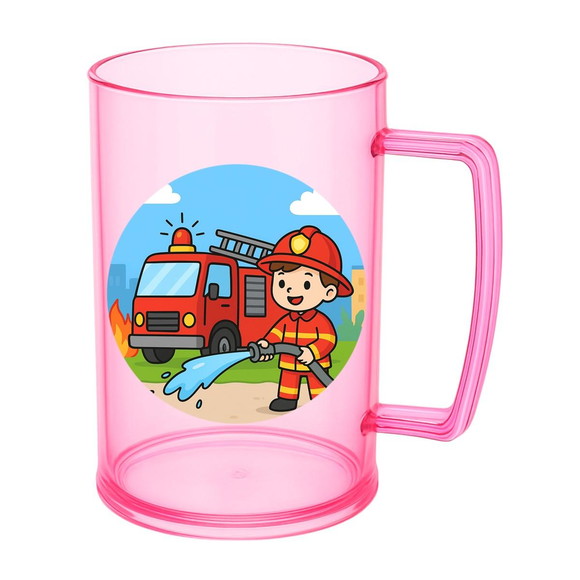 Caneca de Chopp Infantil Personalizada Bombeiros - Imagem 3