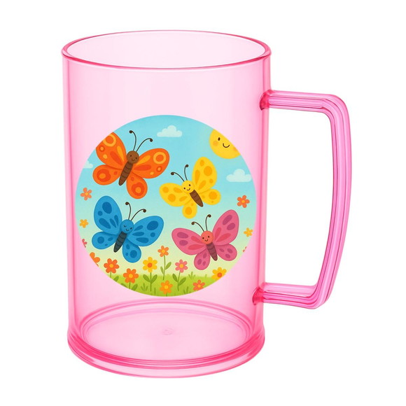 Caneca de Chopp Infantil Personalizada Borboletas - Imagem 3