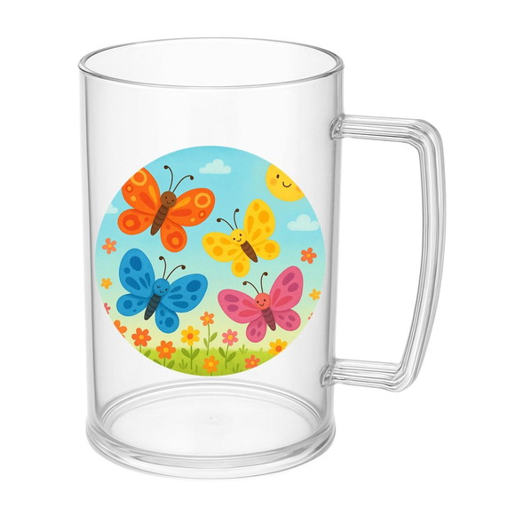 Caneca de Chopp Infantil Personalizada Borboletas - Imagem 5