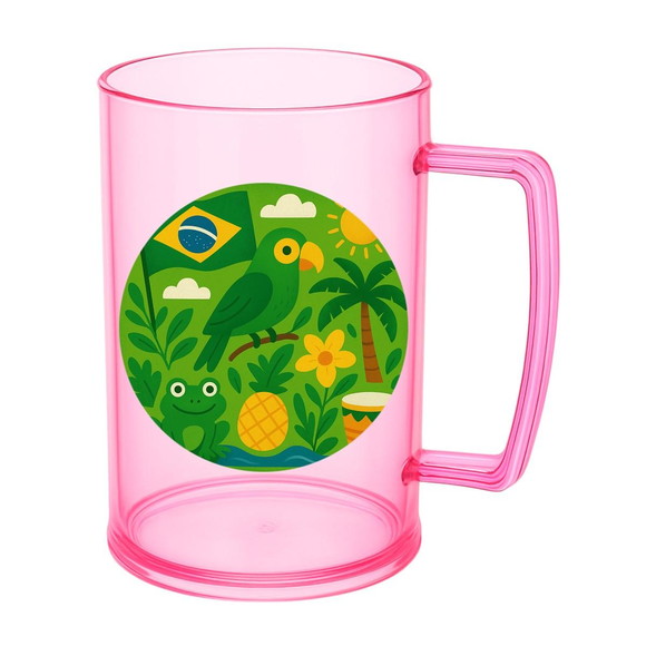 Caneca de Chopp Infantil Personalizada Brasil Verde Amarelo - Imagem 3