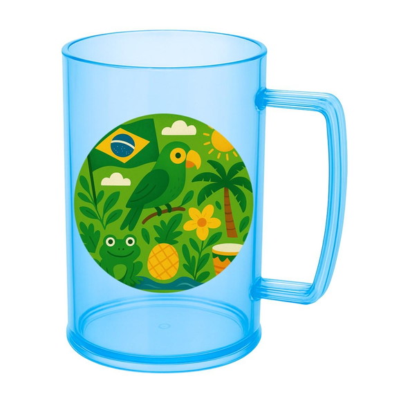 Caneca de Chopp Infantil Personalizada Brasil Verde Amarelo - Imagem 2