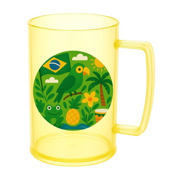 Caneca de Chopp Infantil Personalizada Brasil Verde Amarelo