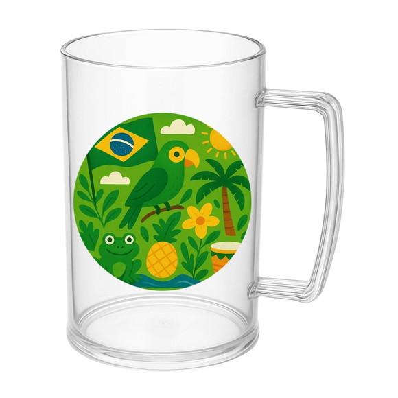 Caneca de Chopp Infantil Personalizada Brasil Verde Amarelo - Imagem 5