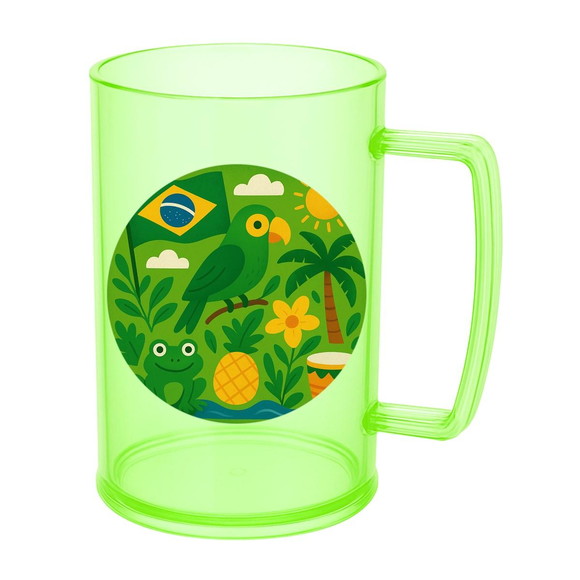 Caneca de Chopp Infantil Personalizada Brasil Verde Amarelo - Imagem 4