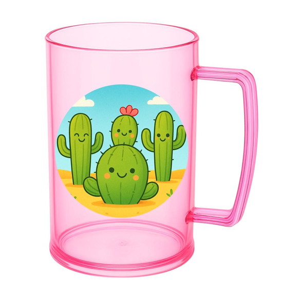 Caneca de Chopp Infantil Personalizada Cactos Fofos - Imagem 3