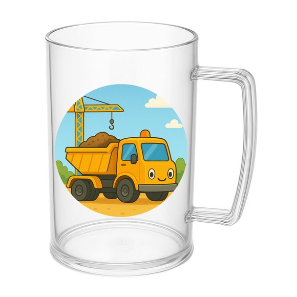 Caneca de Chopp Infantil Personalizada Caminhão Caçamba - Imagem 5