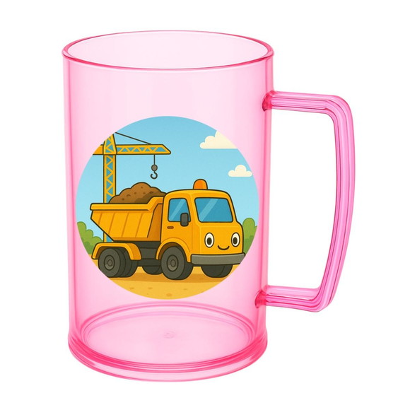 Caneca de Chopp Infantil Personalizada Caminhão Caçamba - Imagem 3