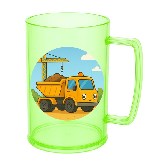 Caneca de Chopp Infantil Personalizada Caminhão Caçamba - Imagem 4
