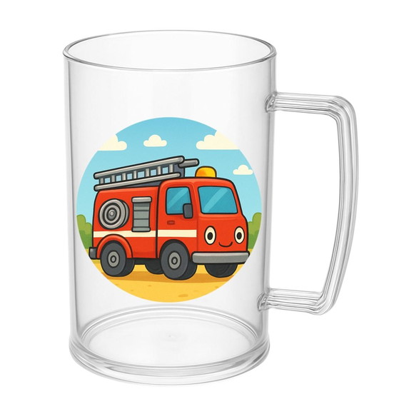 Caneca de Chopp Infantil Personalizada Caminhão de Bombeiro - Imagem 5