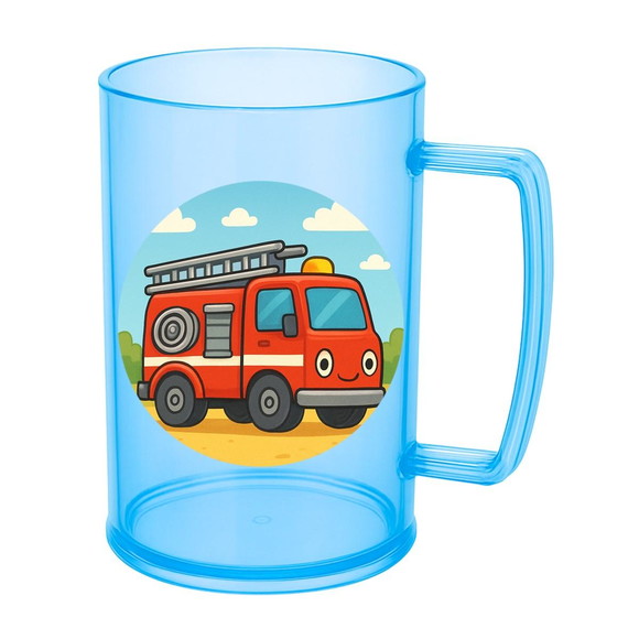 Caneca de Chopp Infantil Personalizada Caminhão de Bombeiro - Imagem 2